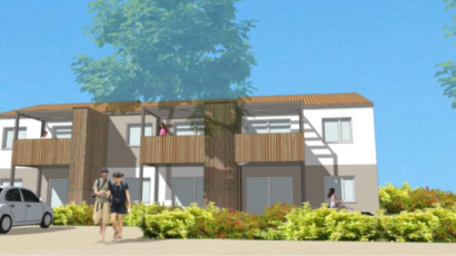 Image d'architecte d'immeubles modernes d'habitattion sur deux niveaux