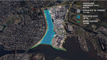 Plan aérien d'un futur quartier de Buenos Aires en requalification