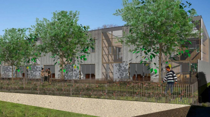 Image d'architecte des futures maisons en carton livrées par Brest métropole habitat