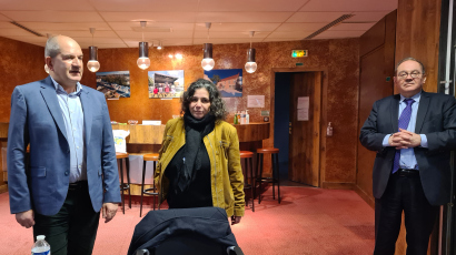 Laurent Goyard, Florence Doucet et Denis Lebert, au siège de Terres de Loire Habitat