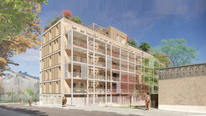 Perspective d'architecte de la future résidence égalitaire La Ceriseraie, de Val d'Oise Habitat