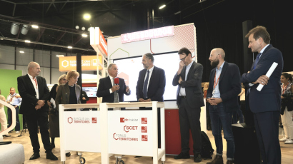 Présentation de l'étude décarbonation de la FOPH sur le stand de la Banque des Territoires, au Congrès Hlm 2024