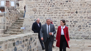 Marcel Rogemont et Blandine Proriol lors d'une visite d'opération d'Acélia
