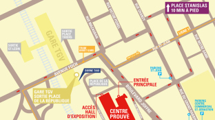 Plan d'accès au Centre Prouvé